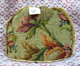 Tea Cozy Golden Brown Tapestry Padded US Foliage Fringe Tassel Tea Cosy - Antiques And Teacups - 2
