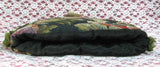 Tapestry Tea Cozy Navy Blue Padded US Jacobean Floral Green Fringe Cosy - Antiques And Teacups - 3