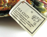Tea Cozy Reversible Padded Autumn Leaves Green Cord And Green lining USA Handmade