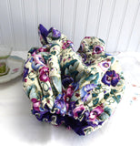 Pansies Tea Cozy Padded Pink Blue Lavender Gold Purple lining USA Handmade