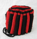 Tea Cozy Red And Black English Hand Knitted Stretchy 1950s Tea Cosy - Antiques And Teacups - 4