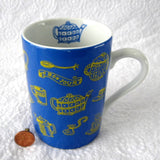 Mug Bounjour French Tea Time Tea Items Blue Yellow Ceramic Germany 10 Ounces - Antiques And Teacups - 1
