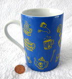Mug Bounjour French Tea Time Tea Items Blue Yellow Ceramic Germany 10 Ounces - Antiques And Teacups - 3