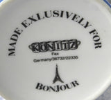 Mug Bounjour French Tea Time Tea Items Blue Yellow Ceramic Germany 10 Ounces - Antiques And Teacups - 5