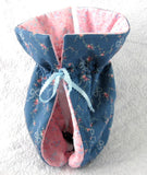 Tea Cozy Padded Blue And Pink Floral Reversible USA Handmade Cosy - Antiques And Teacups - 2