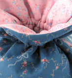 Tea Cozy Padded Blue And Pink Floral Reversible USA Handmade Cosy - Antiques And Teacups - 3