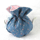 Tea Cozy Padded Blue And Pink Floral Reversible USA Handmade Cosy - Antiques And Teacups - 5