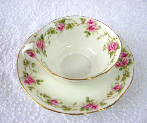 Cup And Saucer AynsleyEngland Rosebuds 1890-1894 Late Victorian Teacup - Antiques And Teacups - 1