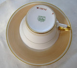 Shelley Regent Art Deco Cup And Saucer 1930s Swirls Brown White Gold - Antiques And Teacups - 4