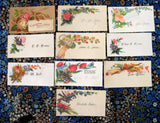 Victorian Visiting Cards Calling Cards Assorted Set of 10 Flowers Mottoes Ephemera Teatime Decor