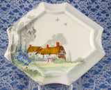 Tea Tile Shelley England Cottage 2 Trivet Tea Tile Angled Art Deco Thatched Cottage - Antiques And Teacups - 2