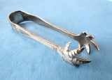 English Claw End Sugar Tongs Feathered 1920s Silver Plated No Monograms - Antiques And Teacups - 4