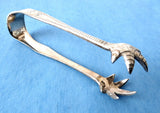 English Claw End Sugar Tongs Feathered 1920s Silver Plated No Monograms - Antiques And Teacups - 5