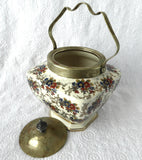 Vintage English Chintz Biscuit Barrel 1930s Cookie Jar Floral Lancaster EPNS - Antiques And Teacups - 2