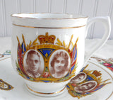 Cup and Saucer Coronation 1937 King George VI Queen Elizabeth English Bone China - Antiques And Teacups - 1