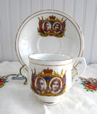Cup and Saucer Coronation 1937 King George VI Queen Elizabeth English Bone China - Antiques And Teacups - 3