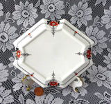 Shelley Red Daisy Tea Pot Stand Teapot Trivet Queen Anne Square Art Deco 1920s - Antiques And Teacups - 2