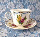 Dresden Spray Breakfast Size Cup And Saucer Roy Kirkham Flowers Floral Bone China - Antiques And Teacups - 3