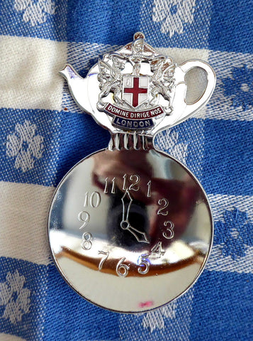 Boxed Tea Caddy Spoon 4 O Clock Bowl Teapot Finial London England Souvenir - Antiques And Teacups - 1