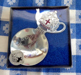 Boxed Tea Caddy Spoon 4 O Clock Bowl Teapot Finial London England Souvenir - Antiques And Teacups - 3