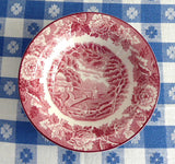 Red Transferware English Scenery Sauce Bowl Jam 1940s Enoch Woods Woods Ware Rural Scene - Antiques And Teacups - 2