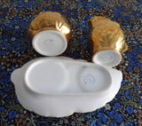 Royal Winton Gold Luster Cream And Sugar With Matching Tray 1950s Leaves - Antiques And Teacups - 4