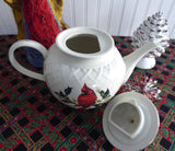Lenox Winter Greetings Large Teapot American Red Cardinal Holly Christmas Tea - Antiques And Teacups - 5