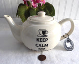 Teapot Tea For Two Keep Calm And Drink Tea Old Pottery Company With Tag