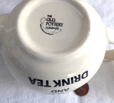 Teapot Tea For Two Keep Calm And Drink Tea Old Pottery Company With Tag