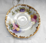 Limoges Hand Painted Cup And Saucer Signed Antique T&V Edwardian Teacup