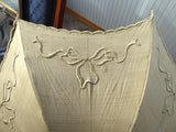Parasol Edwardian Raw Silk Embriodered England Cream Color Replaced Handle Victorian Original