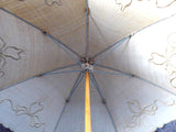 Parasol Edwardian Raw Silk Embriodered England Cream Color Replaced Handle Victorian Original