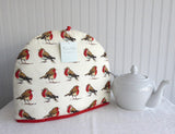Red Robins Birds Tea Cozy Padded Madeleine Floyd Cosy Ulster Large Artist Design