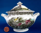 Johnson Brothers Friendly Village Lidded Sugar Bowl Stone Wall English 1950s - Antiques And Teacups - 1