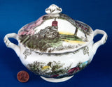 Johnson Brothers Friendly Village Lidded Sugar Bowl Stone Wall English 1950s - Antiques And Teacups - 2