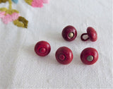 Antique Red Shoe Buttons Glove Buttons Metal Shank 1800s Buttons Victorian