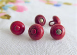 Antique Red Shoe Buttons Glove Buttons Metal Shank 1800s Buttons Victorian