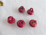 Antique Red Shoe Buttons Glove Buttons Metal Shank 1800s Buttons Victorian