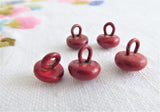 Antique Red Shoe Buttons Glove Buttons Metal Shank 1800s Buttons Victorian