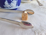 Sugar Tongs 1828 London Georgian Regency English Hallmarked Sterling Silver Initial F