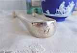 Sugar Tongs 1828 London Georgian Regency English Hallmarked Sterling Silver Initial F