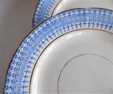 Set 4 Royal Staffordshire Blue Transferware Glencoe Side Plates 1879s Salad Mid Victorian