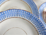 Set 4 Royal Staffordshire Blue Transferware Glencoe Side Plates 1879s Salad Mid Victorian