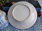 Antique Polychrome Transferware Cup And Saucer 1860s Blue White Gothic Joan Of Arc