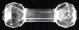 Mid Victorian Crystal Utensil Rest Victorian Faceted England 1850-1870 Barbell