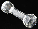 Mid Victorian Crystal Utensil Rest Victorian Faceted England 1850-1870 Barbell