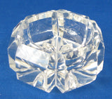 Master Open Salt English Hand Faceted Glass Victorian Hexagonal 1870s Fancy