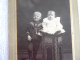 Cabinet Card Photo Pair Of Children Wisconsin 1870-1880s Mid Victorian Ephemera