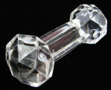 Victorian Era Carving Kniferest Barbell Faceted Glass Large 1870-1890s Barbell