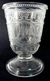 Antique EAPG Spooner Minerva Roman Medallion Clear 1870s Spoon Vase
